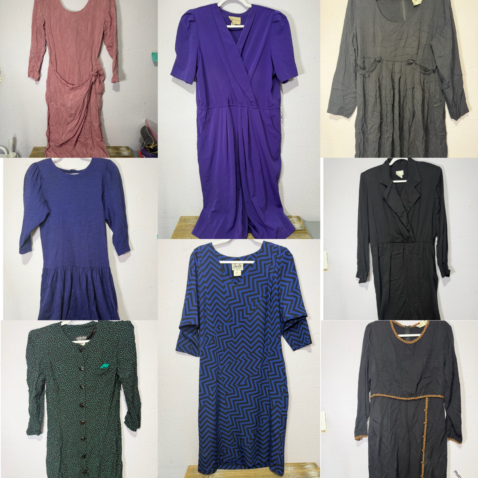 Vintage Plus Size Dress Lot Women 1-14 Multi Color Romantic Cottagecore Coquette